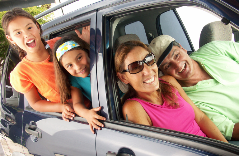 A family in a car