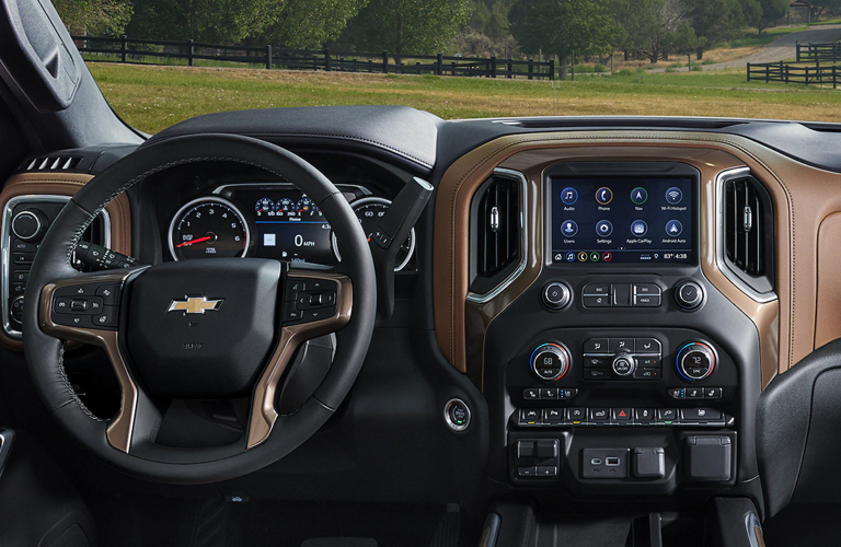 Front console of the 2020 Chevrolet Silverado